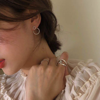 Micro Pave Zircon Front And Back Circle Stud Earrings For Women New Jewelry Delicate Earings Wholesale