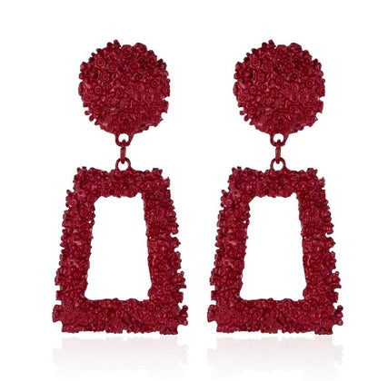 Big Vintage Earrings for Women Gold Silver Black Geometric Statement Earring Metal Earing Hanging Fashion Jewelry