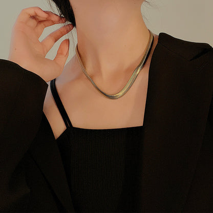 Titanium Steel Widened And Thickened Soft Snake Chain Necklace