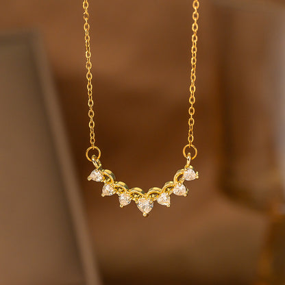 Fashionable Minimalist Internet-celebrity-style Versatile Single-diamond Pendant Necklace