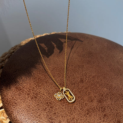 Women's Refined Grace Double Pendant Necklace