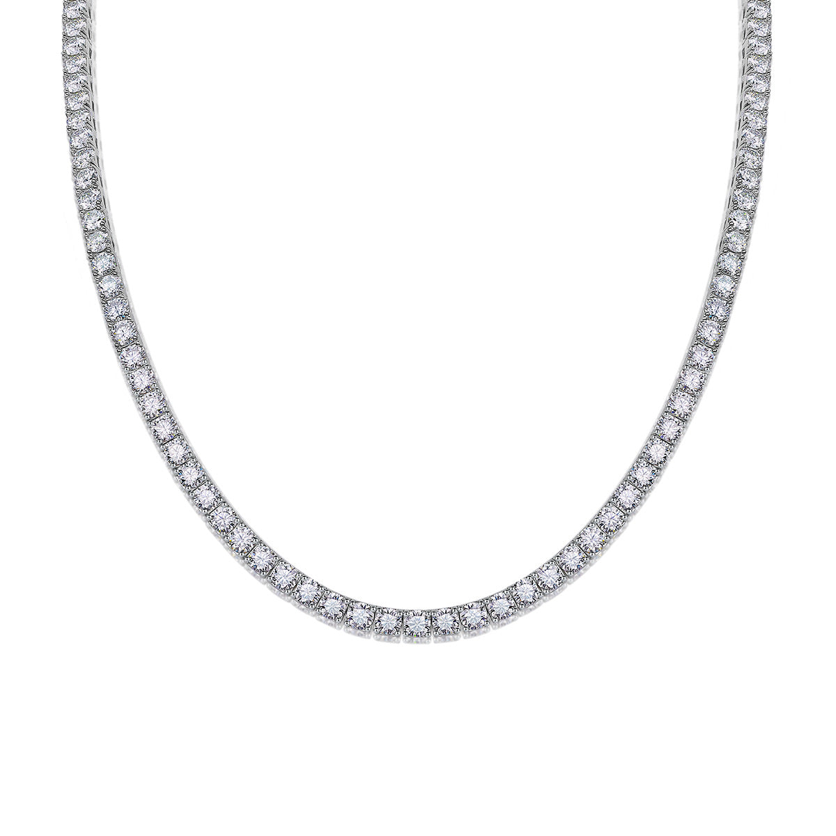 Twin 925 Silver Moissanite Long Star River Necklace