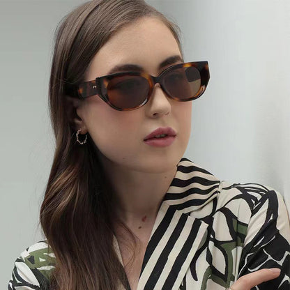 Leopard-Print Cat-Eye Sunglasses Womens UV-Protective Sun Glasses