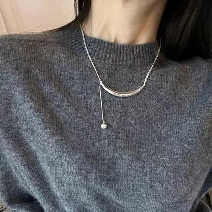 Trendy Geometric Curved Titanium Steel Necklace