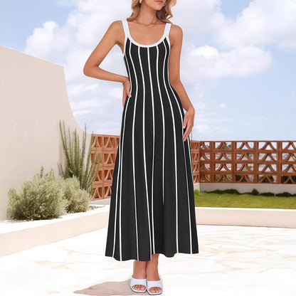 Womens Striped Slip Dress