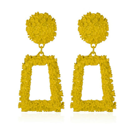 Big Vintage Earrings for Women Gold Silver Black Geometric Statement Earring Metal Earing Hanging Fashion Jewelry