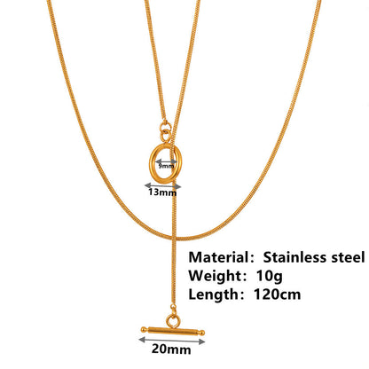 Fashionable Round Snake Necklace Made Of Stainless Steel