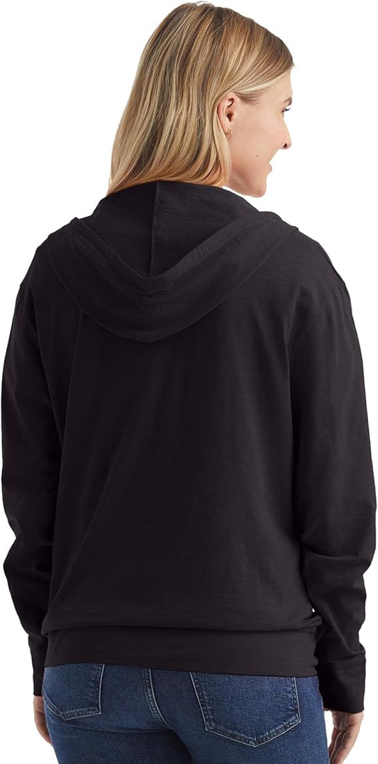 Hanes Women’s Slub Knit Hoodie, Women’s Zip-Front Hoodie, Women’s