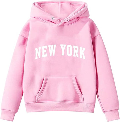 New York Graphic Hoodies for Girls UK Fall Clothes Oversized Pullover