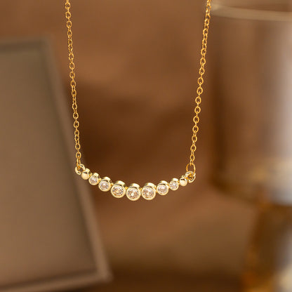 Fashionable Minimalist Internet-celebrity-style Versatile Single-diamond Pendant Necklace