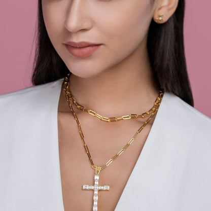 S925 Silver Moissanite Twin Light Luxury Minority Necklace Accessories For Women
