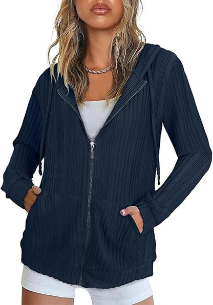 Flikity Womens Cardigans Zip Up Ladies Hoodies with Large Pockets