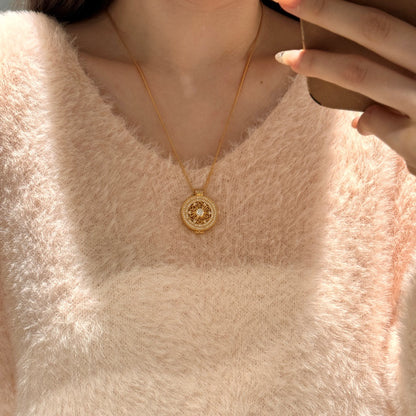 Heavy Industry Ancient Chinese Compass Necklace