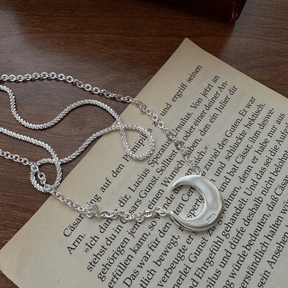 S925 Sterling Silver Moon Necklace With A Niche, Designer-Look Design