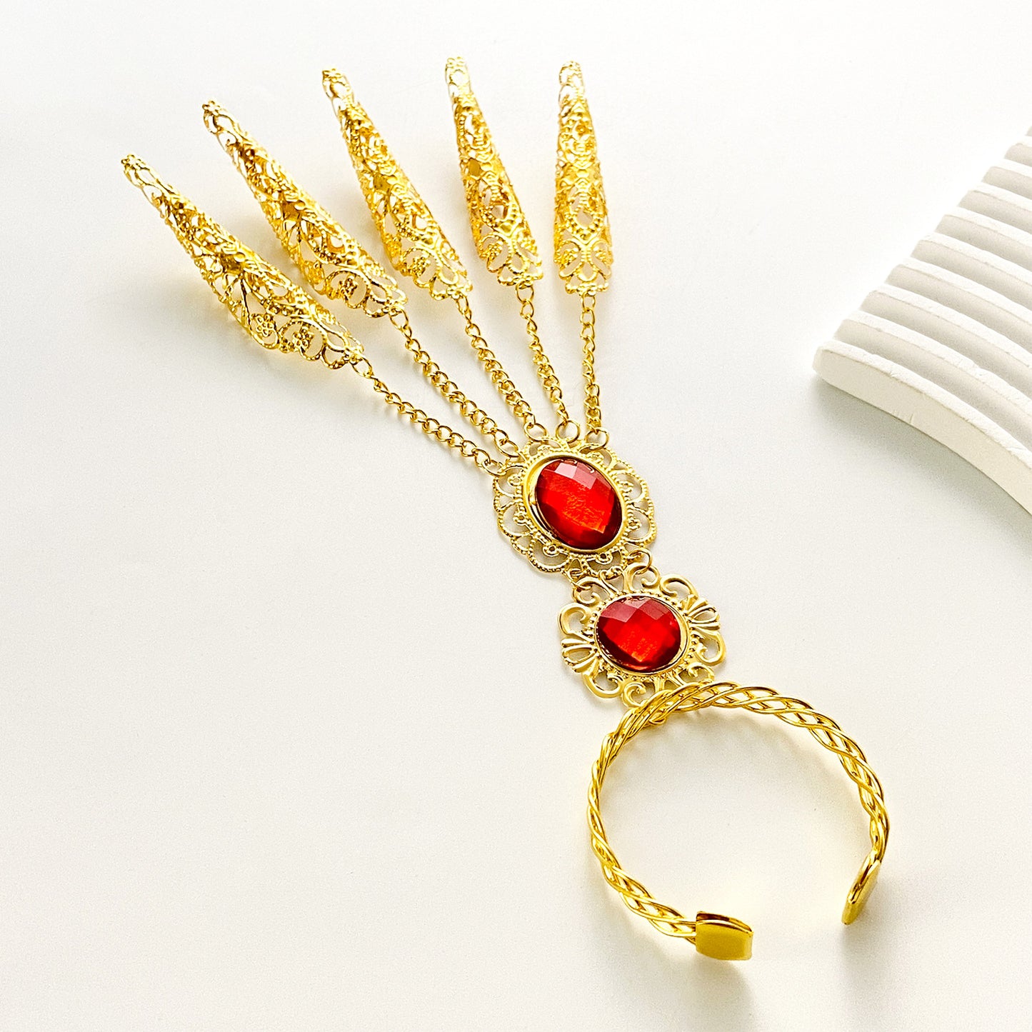 Ethnic Indian Belly Dance Nail Accessories  Golden Performance Props For Women