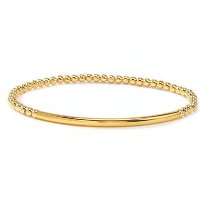 Metal Bead Bracelet With Contrasting Color Patchwork