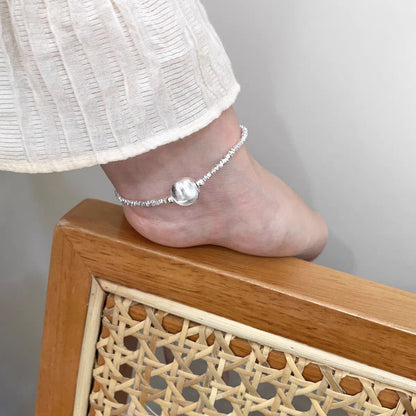 1Pc S999 Pure Silver Cat Eye Broken Bead Bracelet, Minimalist Elegant Style, Perfect For Daily Wear & Gifting