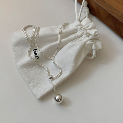 Fashionable Spherical Necklace In S925 Sterling Silver For Women