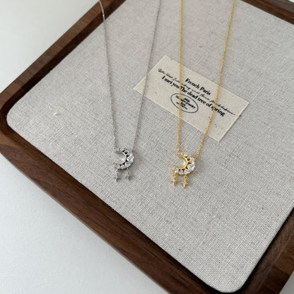 Necklace Moon Hollow Design XINGX Tassel Love Heart