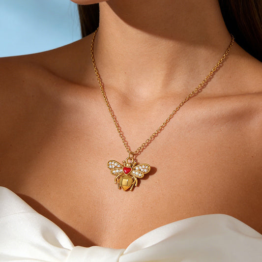 New Arrival Copper-Gilded Real Gold-Dipped Oil-Drop Spacer Bead Geometric Spider Pendant Necklace