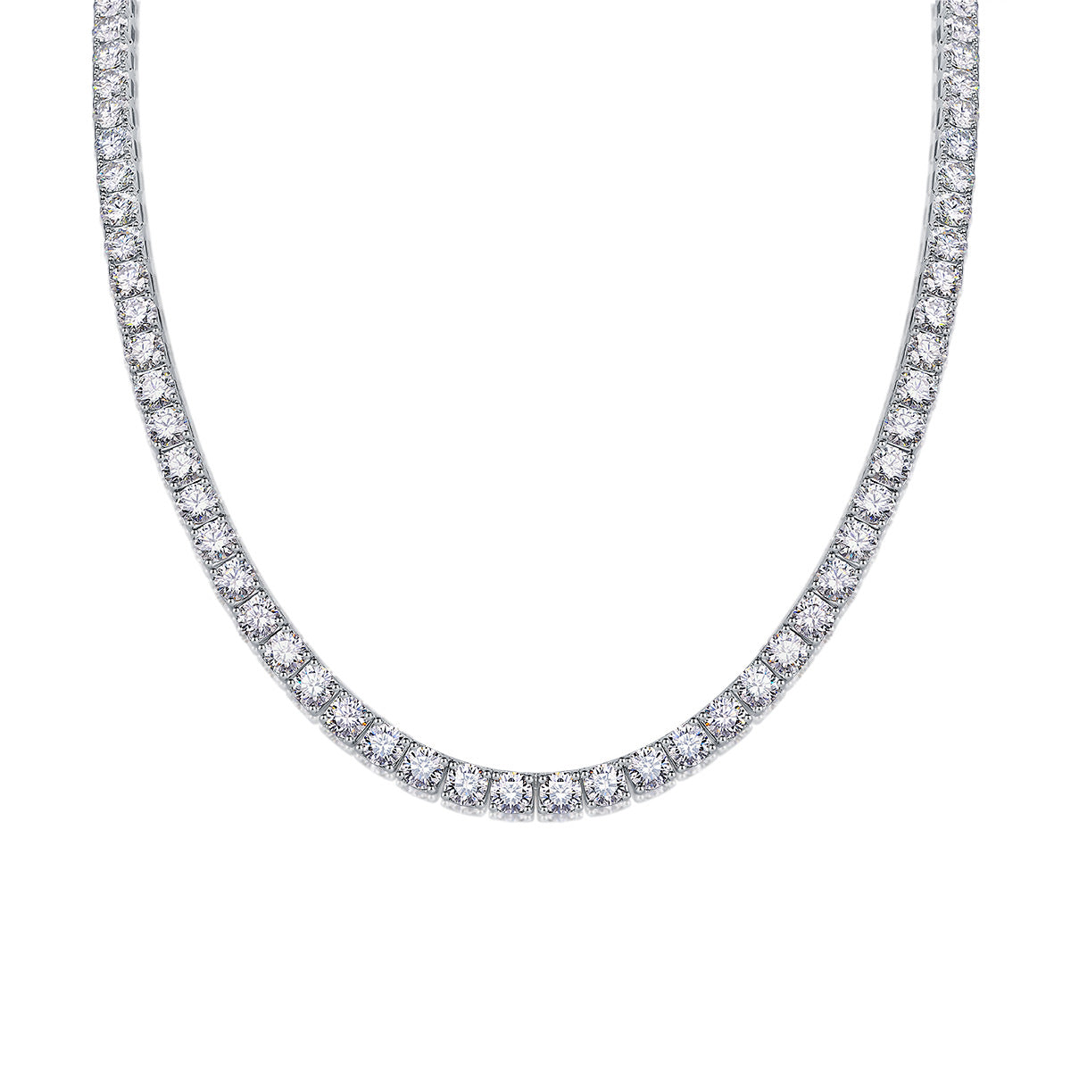 Twin 925 Silver Moissanite Long Star River Necklace