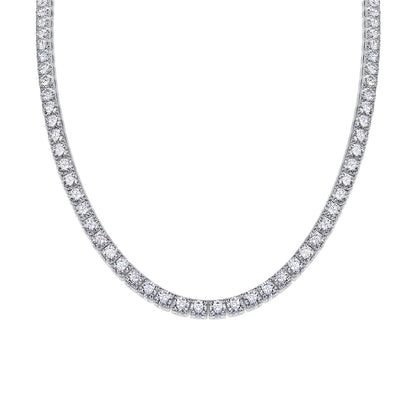 Twin 925 Silver Moissanite Long Star River Necklace