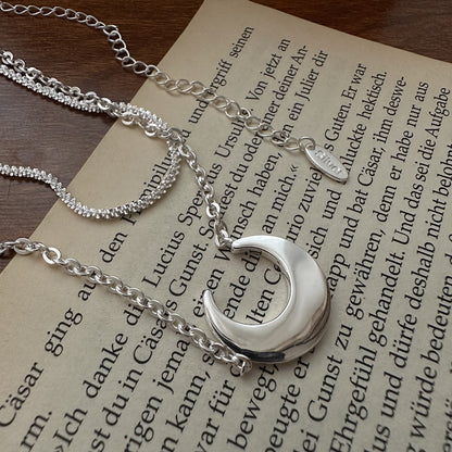 S925 Sterling Silver Moon Necklace With A Niche, Designer-Look Design