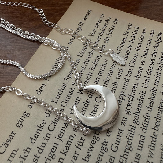 S925 Sterling Silver Moon Necklace With A Niche, Designer-Look Design