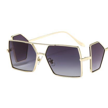 Male And Female Personality Metal Side Blocking Lens Square Sunglasses