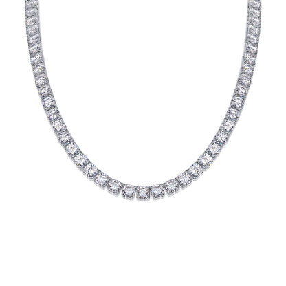 Twin 925 Silver Moissanite Long Star River Necklace