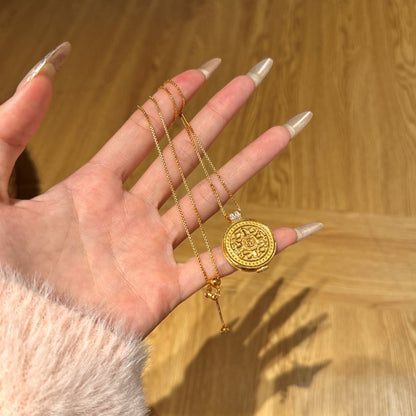 Heavy Industry Ancient Chinese Compass Necklace