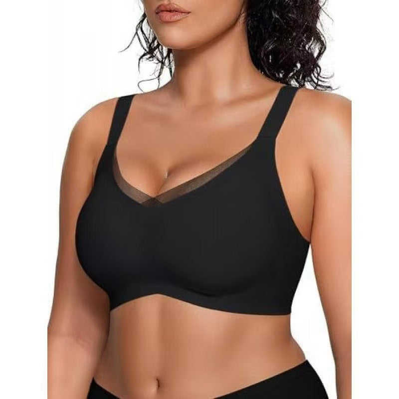 Cross-mesh Lingerie Womens Jelly-striped Bra Womens